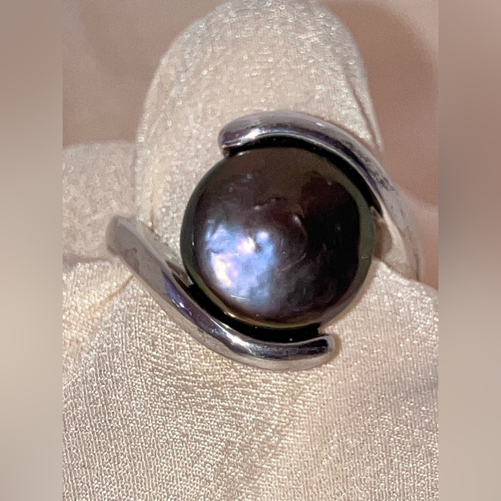Cultured Pearl Sterling Silver Ring - Picture 2 of 8